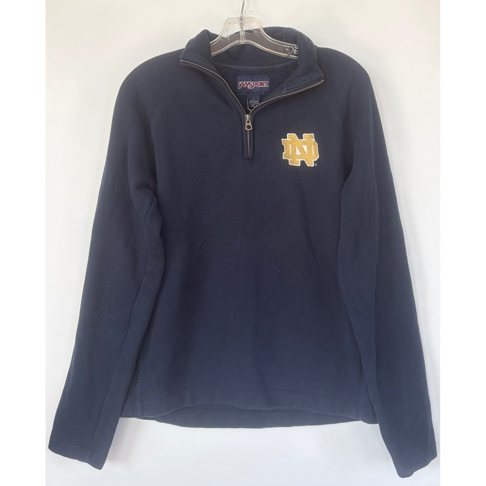 Jansport Notre Dame Fighting Irish Quarter Zip Fleece Mens Large Navy Blue NCAA